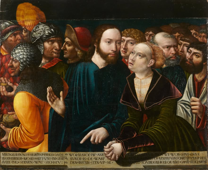 Hans Kemmer, Christus und die Ehebrecherin, 1535, St. Annen-Museum, Lübeck, Inv. Nr. 2010/118, © die LÜBECKER MUSEEN, St. Annen-Museum.