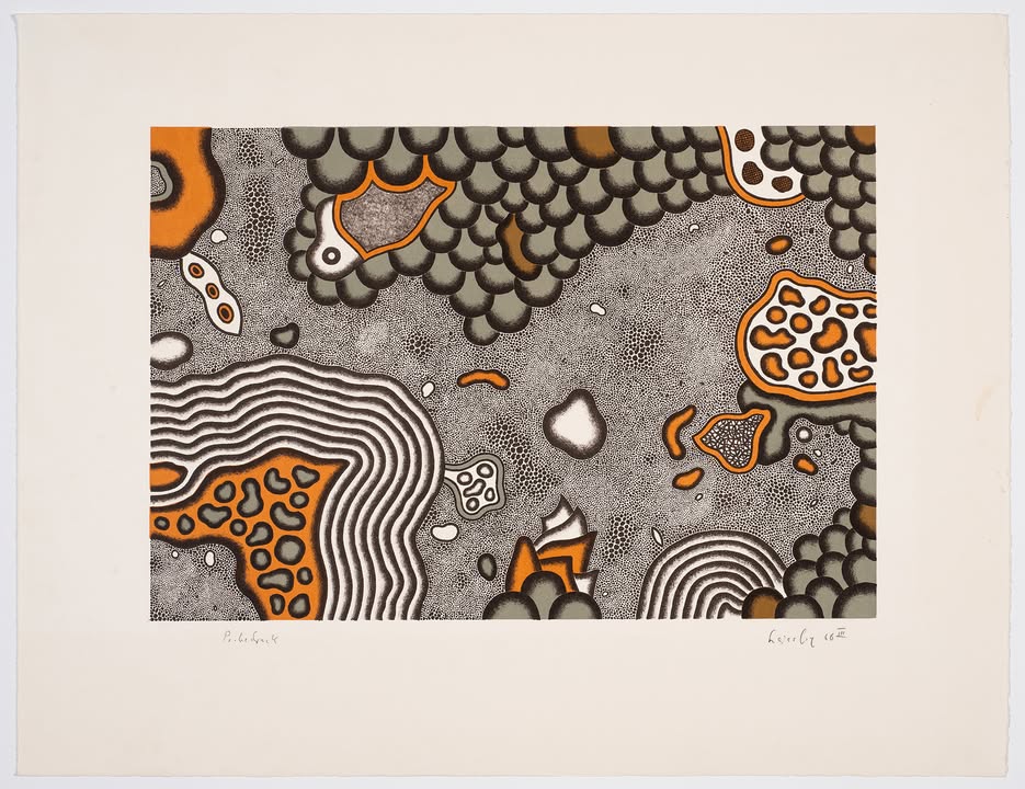 Arnold Leissler, Landschaft mit Hügeln und Äckern, 1966, Foto:Herling/Herling/Werner, Sprengel Museum Hannover; © Nachlass Arnold Leissler