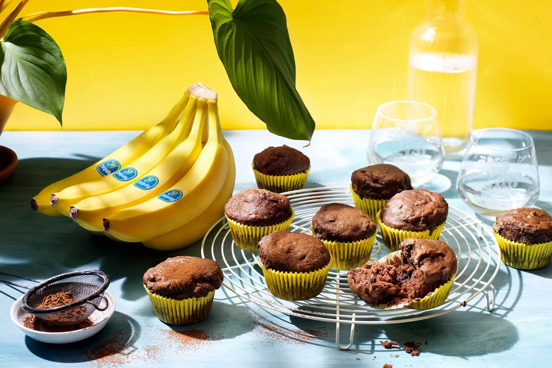 Vegane Schokomuffins mit Chiquita Bananen