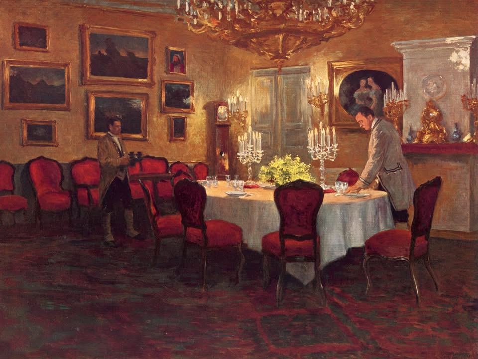Pratersaal - vor 1908 - Farbdruck nach Original - Inventar SBG. Quelle „SBG - Staatliche Schlösser, Burgen und Gärten Sachsen gGmbH.